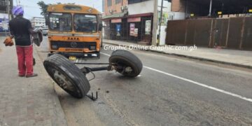 Accra Traffic Chaos: Tata Bus Gridlock Cripples Kojo Thompson Road
