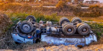 Faulty MAN Diesel Truck Causes Multiple Accidents on Amasaman–Nsawam Road