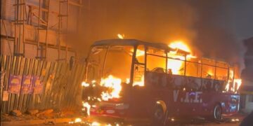 Fire Engulfs Jeoun Coach, Disrupts Abuakwa-Accra Trip; No Casualties Reported