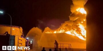 Libya Oil Refinery Fire: Firefighters Battle Huge Blaze After Drone Attack