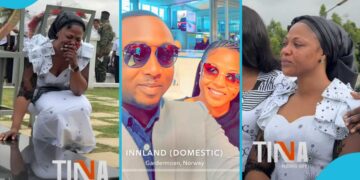So painful: Samuel Aboagye’s Widow Breaks Down at Graveside